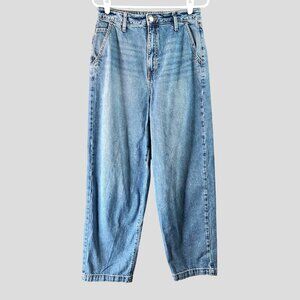 Baggy Relaxed Jean Size 2 High Rise Light Blue Wash Denim Grunge Skater Wide Leg